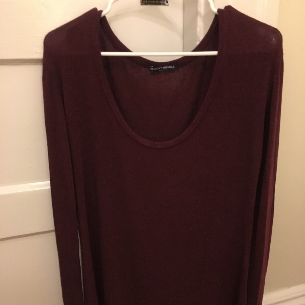 Brandy Melville maroon long sleeve shirt